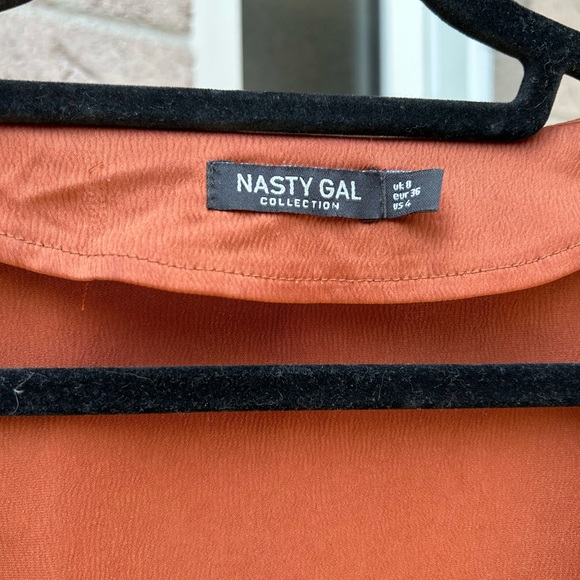 copper / burnt orange / rust brown button up dress - Picture 5 of 7